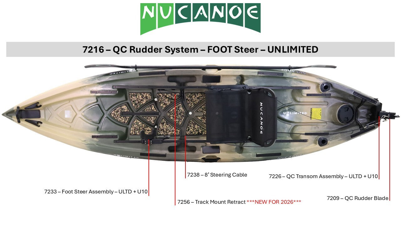 #7216 - QC Rudder System - FOOT Steer - UNLIMITED