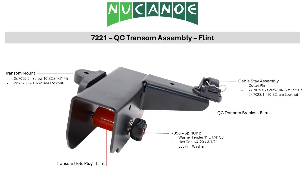 #7221 - QuickConnect Transom Assembly - Flint